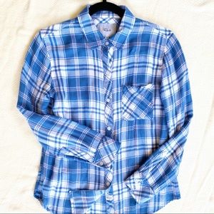 RAILS Hunter Blue Long sleeve plaid shirt XS